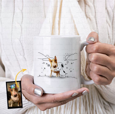 Personalized Dog Gift Idea - Funny Character Line Art For Dog Lovers - White Mug